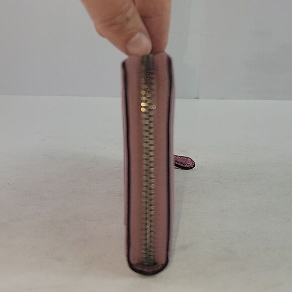 Coach Outlet Pink Pebbled Leather Women's Wristlet - Picture 5 of 9